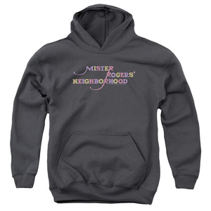Mister Rogers Kids Hoodie Colorful Logo Charcoal Hoody - Yoga Clothing for You