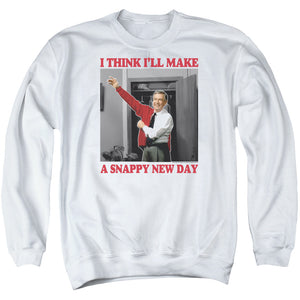 Mister Rogers Sweatshirt Snappy New Day White Pullover - Yoga Clothing for You