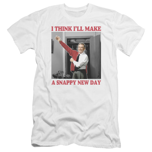 Mister Rogers Premium Canvas T-Shirt Snappy New Day White Tee - Yoga Clothing for You