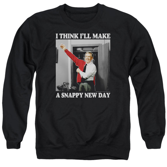 Mister Rogers Sweatshirt Snappy New Day Black Pullover - Yoga Clothing for You