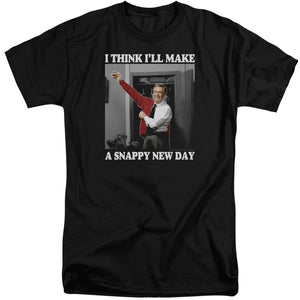 Mister Rogers Tall T-Shirt Snappy New Day Black Tee - Yoga Clothing for You