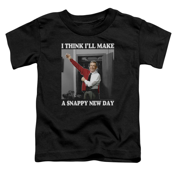 Mister Rogers Toddler T-Shirt Snappy New Day Black Tee - Yoga Clothing for You