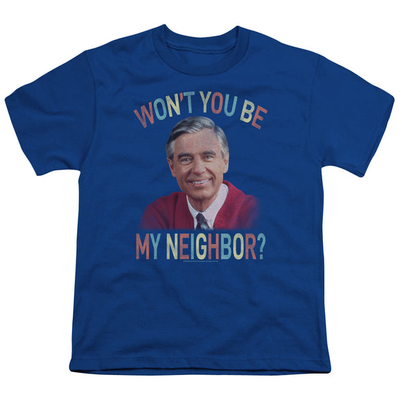 Mister Rogers Kids T-Shirt Won't You Be My Neighbor Royal Tee - Yoga Clothing for You