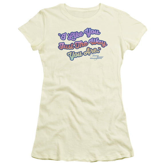 Mister Rogers Juniors T-Shirt I Like You Cream Tee - Yoga Clothing for You
