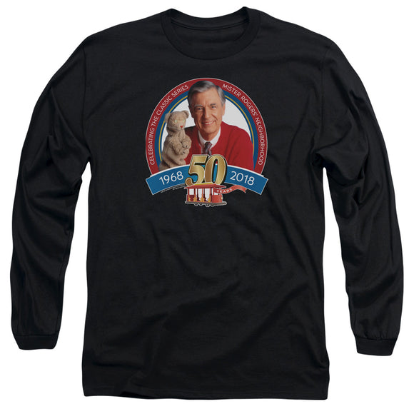 Mister Rogers Long Sleeve T-Shirt 50th Anniversary Black Tee - Yoga Clothing for You