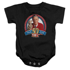 Mister Rogers Infant Bodysuit 50th Anniversary Black Romper - Yoga Clothing for You