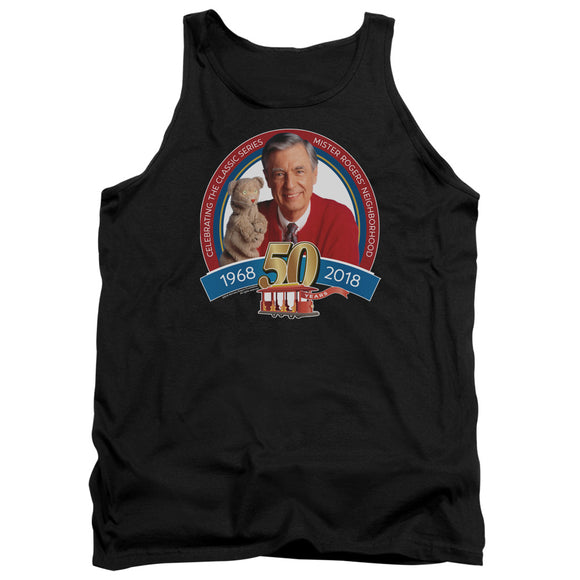 Mister Rogers Tanktop 50th Anniversary Black Tank - Yoga Clothing for You
