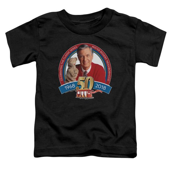 Mister Rogers Toddler T-Shirt 50th Anniversary Black Tee - Yoga Clothing for You