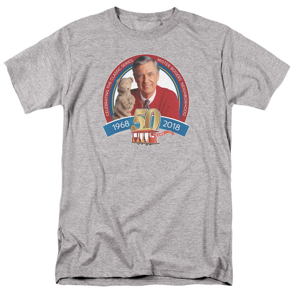 Mister Rogers T-Shirt 50th Anniversary Athletic Heather Tee - Yoga Clothing for You