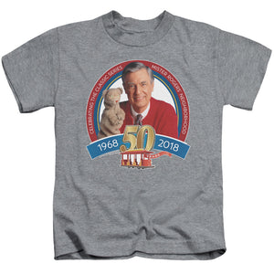 Mister Rogers Boys T-Shirt 50th Anniversary Athletic Heather Tee - Yoga Clothing for You