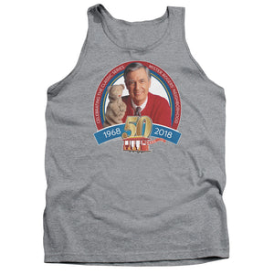 Mister Rogers Tanktop 50th Anniversary Athletic Heather Tank - Yoga Clothing for You