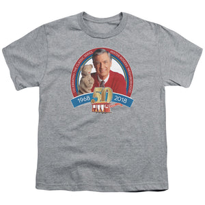 Mister Rogers Kids T-Shirt 50th Anniversary Athletic Heather Tee - Yoga Clothing for You