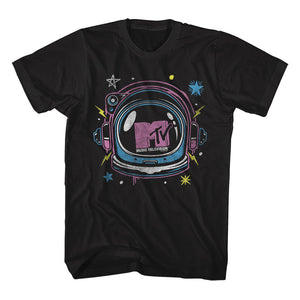 MTV Space Helmet with Logo Black T-shirt - Yoga Clothing for You