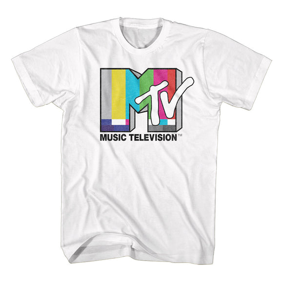 MTV Color Test Card Logo White Tall T-shirt - Yoga Clothing for You