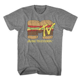 MTV Hamburger Logo Graphite Heather T-shirt - Yoga Clothing for You