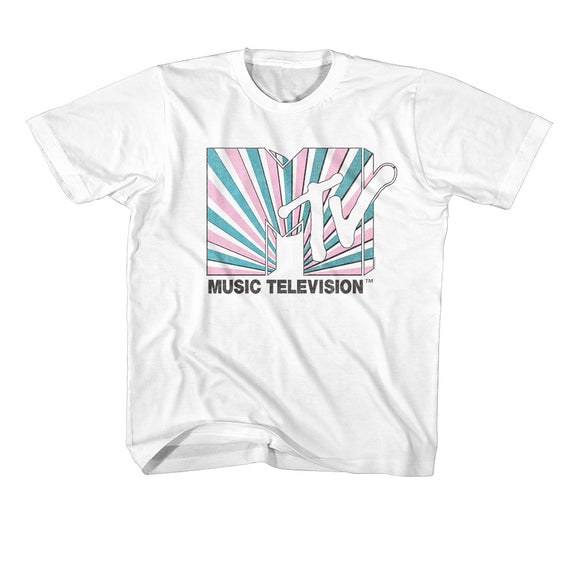 MTV Kids T-Shirt Colorful Striped Logo Tee - Yoga Clothing for You