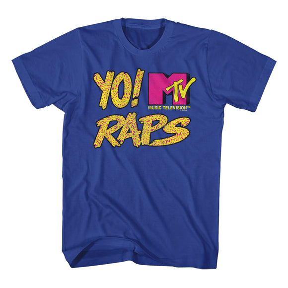 Yo MTV Raps Retro Logo Royal T-shirt - Yoga Clothing for You