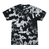 Tie Dye Multi Color Blotched Classic Fit Crewneck Short Sleeve T-shirt for Mens Women Adult T-shirt, Multi Black - Yoga Clothing for You