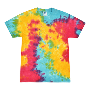 Tie Dye Multi Color Blotched Classic Fit Crewneck Short Sleeve T-shirt for Mens Women Adult T-shirt, Multi Rainbow - Yoga Clothing for You