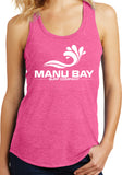 Manu Bay Surf Company Logo Ladies Racerback Triblend Tank Top - Yoga Clothing for You