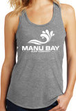 Manu Bay Surf Company Logo Ladies Racerback Triblend Tank Top - Yoga Clothing for You