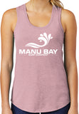 Manu Bay Surf Company Logo Ladies Racerback Triblend Tank Top - Yoga Clothing for You