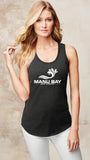 Manu Bay Surf Company Logo Ladies Racerback Triblend Tank Top - Yoga Clothing for You