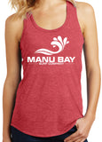 Manu Bay Surf Company Logo Ladies Racerback Triblend Tank Top - Yoga Clothing for You