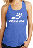Manu Bay Surf Company Logo Ladies Racerback Triblend Tank Top - Yoga Clothing for You