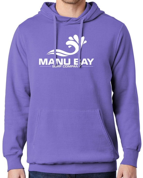 Manu Bay Surf Company Logo Beach-Washed Hoodie Sweatshirt - Yoga Clothing for You