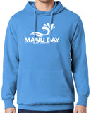 Manu Bay Surf Company Logo Beach-Washed Hoodie Sweatshirt - Yoga Clothing for You