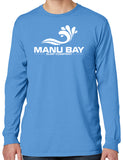 Mens Manu Bay Surf Company Logo Cotton Long Sleeve Surfer Tee Shirt - Yoga Clothing for You
