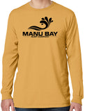 Mens Manu Bay Surf Company Logo Cotton Long Sleeve Surfer Tee Shirt - Yoga Clothing for You