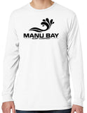 Mens Manu Bay Surf Company Logo Cotton Long Sleeve Surfer Tee Shirt - Yoga Clothing for You