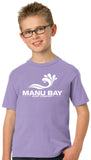 Manu Bay Surf Company Logo Kids 100% Cotton Surfing Tee Shirt - Yoga Clothing for You