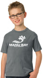 Manu Bay Surf Company Logo Kids 100% Cotton Surfing Tee Shirt - Yoga Clothing for You