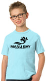 Manu Bay Surf Company Logo Kids 100% Cotton Surfing Tee Shirt - Yoga Clothing for You