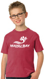 Manu Bay Surf Company Logo Kids 100% Cotton Surfing Tee Shirt - Yoga Clothing for You
