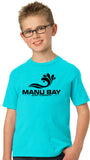 Manu Bay Surf Company Logo Kids 100% Cotton Surfing Tee Shirt - Yoga Clothing for You