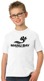 Manu Bay Surf Company Logo Kids 100% Cotton Surfing Tee Shirt - Yoga Clothing for You