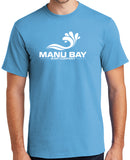 Manu Bay Surf Company Logo Surfer Tee Shirt - Men's Regular, Big and Tall Sizes - Yoga Clothing for You
