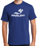 Manu Bay Surf Company Logo Surfer Tee Shirt - Men's Regular, Big and Tall Sizes - Yoga Clothing for You