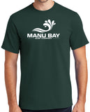 Manu Bay Surf Company Logo Surfer Tee Shirt - Men's Regular, Big and Tall Sizes - Yoga Clothing for You