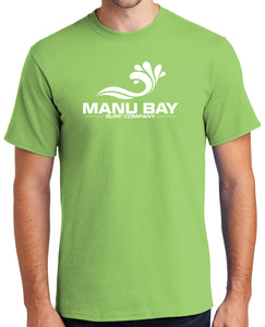 Manu Bay Surf Company Logo Surfer Tee Shirt - Men's Regular, Big and Tall Sizes - Yoga Clothing for You