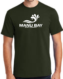 Manu Bay Surf Company Logo Surfer Tee Shirt - Men's Regular, Big and Tall Sizes - Yoga Clothing for You