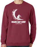 Manu Bay Surf Company WAVE Unisex V-Notch Sweatshirt - Yoga Clothing for You