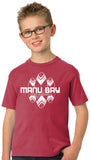 Manu Bay Surf Company SURFBOARDS Kids 100% Cotton Surfing Tee Shirt - Yoga Clothing for You