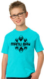 Manu Bay Surf Company SURFBOARDS Kids 100% Cotton Surfing Tee Shirt - Yoga Clothing for You