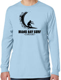 Manu Bay Surf Company WAVE Mens Cotton Long Sleeve Surfer Tee Shirt - Yoga Clothing for You
