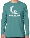 Manu Bay Surf Company WAVE Mens Cotton Long Sleeve Surfer Tee Shirt - Yoga Clothing for You